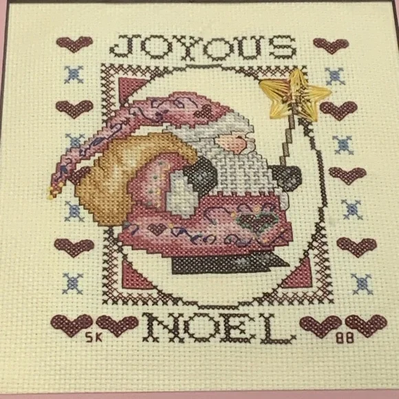 Joyous Noel Framed Cross-Stitch Art - Picture 2 of 16